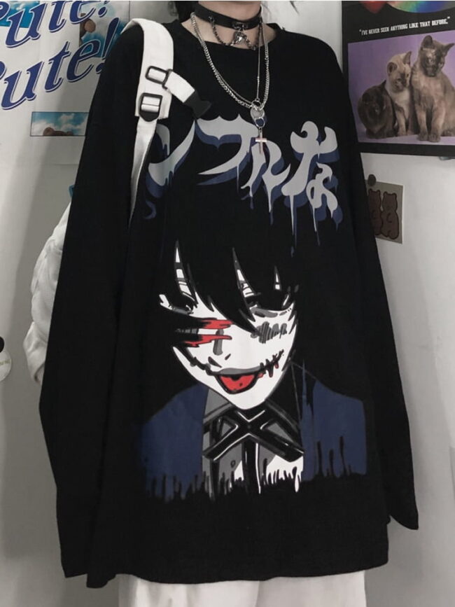 Women T-Shirts Tokyo Ghoul Print | Harajuku Tops E Girl Graphic Tees y2k Short Sleeve 5