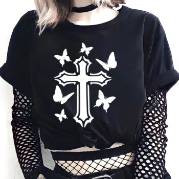 Retro Gothic T Shirt | Y2k Tops mujer graphic t shirts